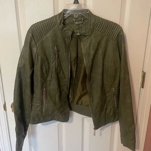 Women's Green Leather Jacket
